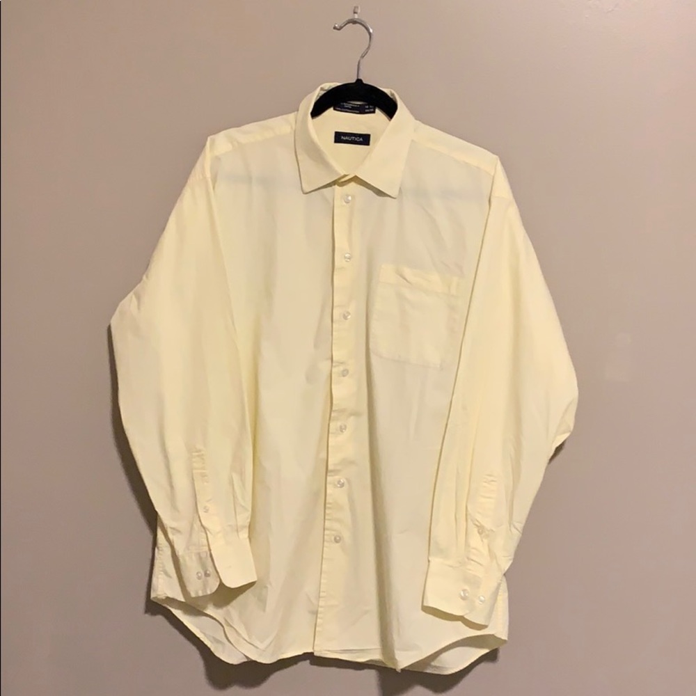 Nautica | 100% Cotton Men’s Dress Shirt | Yellow